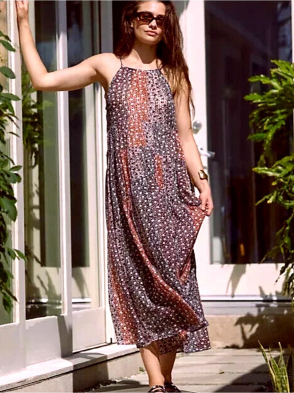 By Anthropologie Shirred A-Line Tiered Dress